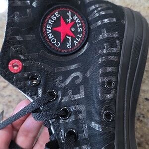 Converse Kids Black and Red High-Top Sneakers